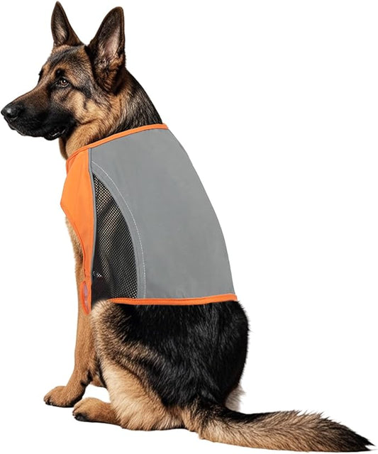 DORA BRIDAL Reflective Dog Vest for Large Dogs, Orange High Visibility Safety Pet Vest for Hunting, Walking at Night