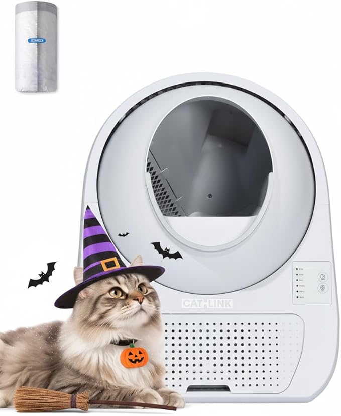 CATLINK Self-Cleaning Litter Box for Multiple Cats – Large Capacity, Double Odor Control, Supports Pets 3.5–22 lbs (Young Version)