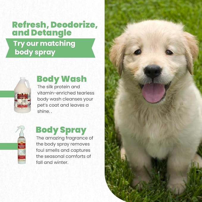 Best Shot Scentament Spa Seasonal Body and Facial Wash, Tearless Shampoo, Hypoallergenic Body Wash, Removes Tear Stains, Hot Toddy, 16 Oz.