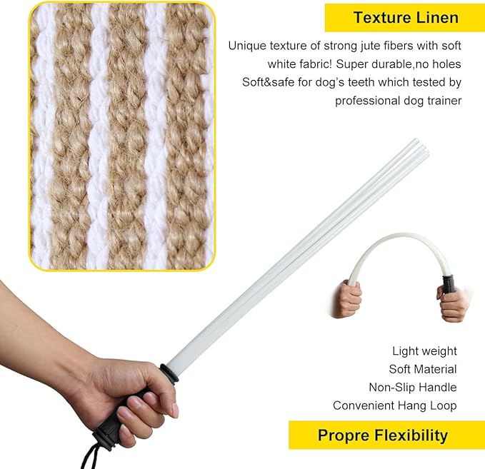 Professional Dog Bite Training Set 3 in 1 Dog Bite Sleeve Arm + Whip Agitation Stick for Dogs Training Protection for Biting + Dog Bite Pillow Tug Toy, Interactive K9 Pitbull German Shepherd Puppy