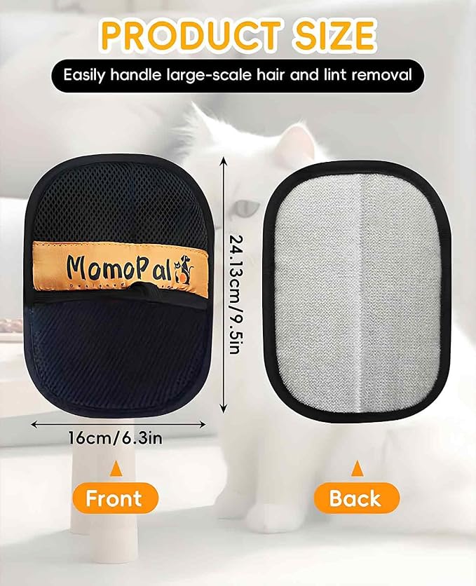 2PCS Electrostatic Pet Hair Remover Glove, Reusable Cat Dog Pal Hair Cleaning Grooming Removal Mitt