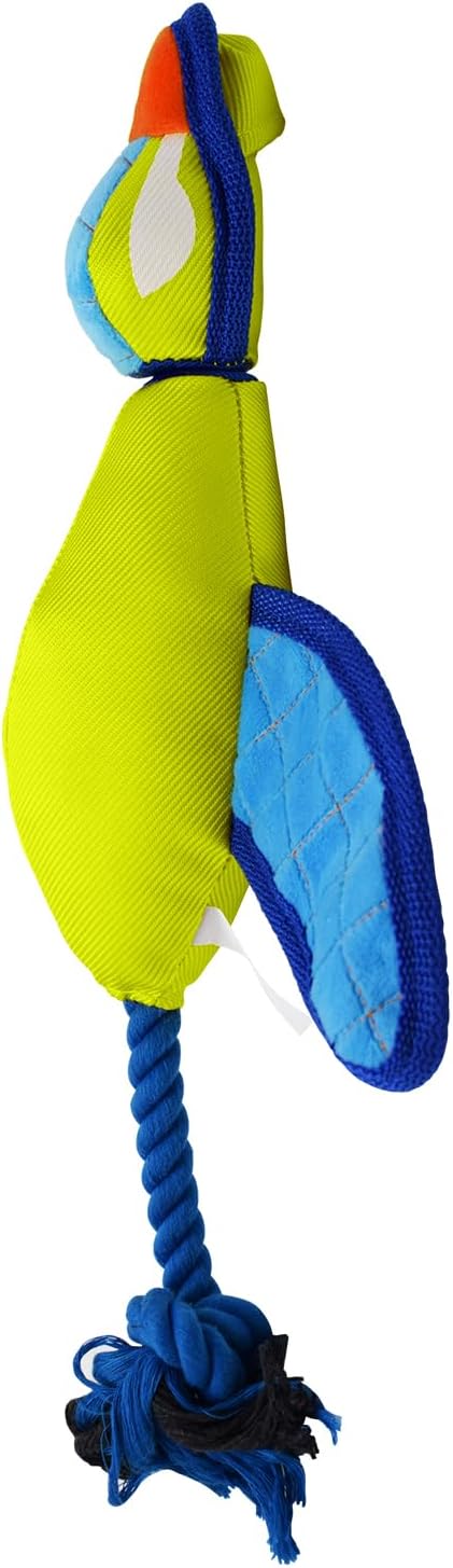 Nerf Dog 16.5in Nylon Ultraplush Crinkle Wing Launching Duck Dog Toy - Green/Light Blue