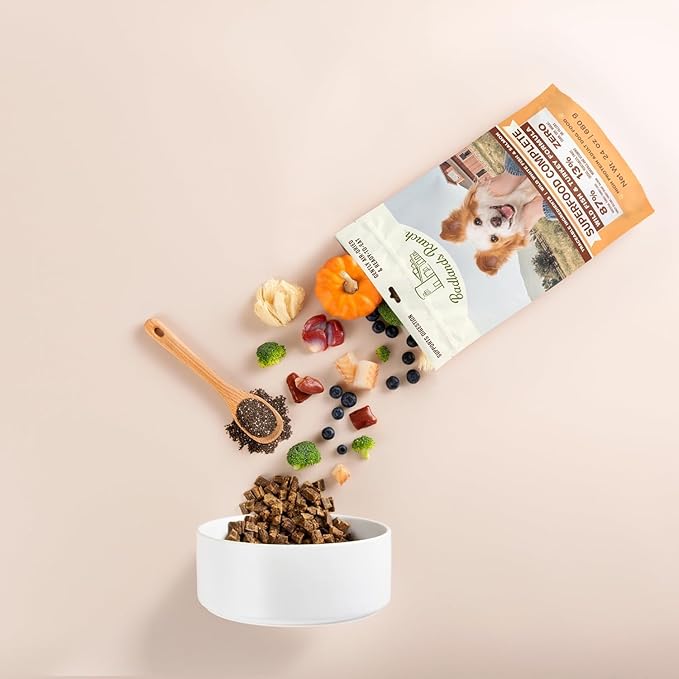 by Katherine Heigl- Superfood Complete, Air-Dried Adult Dog Food - High Protein, Zero Fillers, Superfood Nutrition (64 Ounce (Pack of 2), Fish & Turkey)