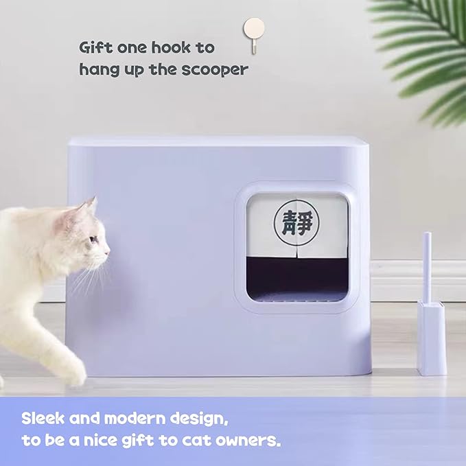 Kitty Litter Scoop, Cat Litter Scooper with Caddy, with Holder to Store cat Pooper Scooper After use, Sturdy ABS Material, Romantic and Cute Purple.…