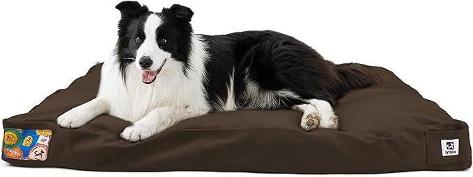 Sytopia 36 Inch Canvas Dog Bed for Large and Medium Dogs, Outdoor and Indoor Pet Bed, Waterproof Washable Removable Cover, Patio Pet Pad, Brown