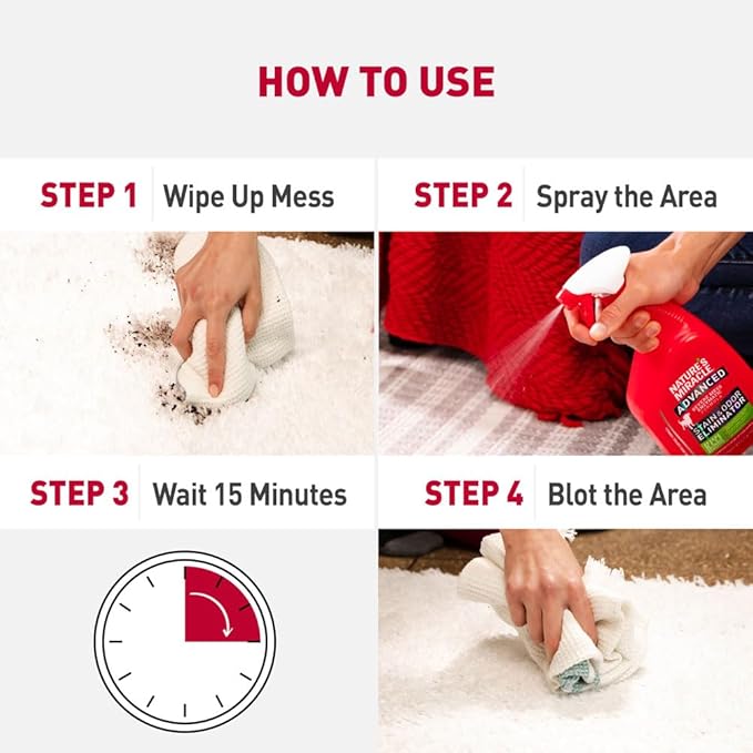 Nature’s Miracle Advanced Stain & Odor Eliminator, Sunny Lemon Scent, Severe Mess Enzymatic Formula For Tough Pet Messes, 1 Gallon