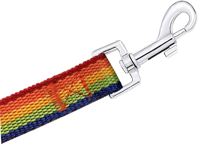 PETGOGO 15ft 20ft 30ft 40ft 50ft Long Dog/Puppy Lead Obedience Recall Training Dog Leashes for Small Medium Dogs Camping, Training, Play, or Backyard (Rainbow, 1" x 50FT)