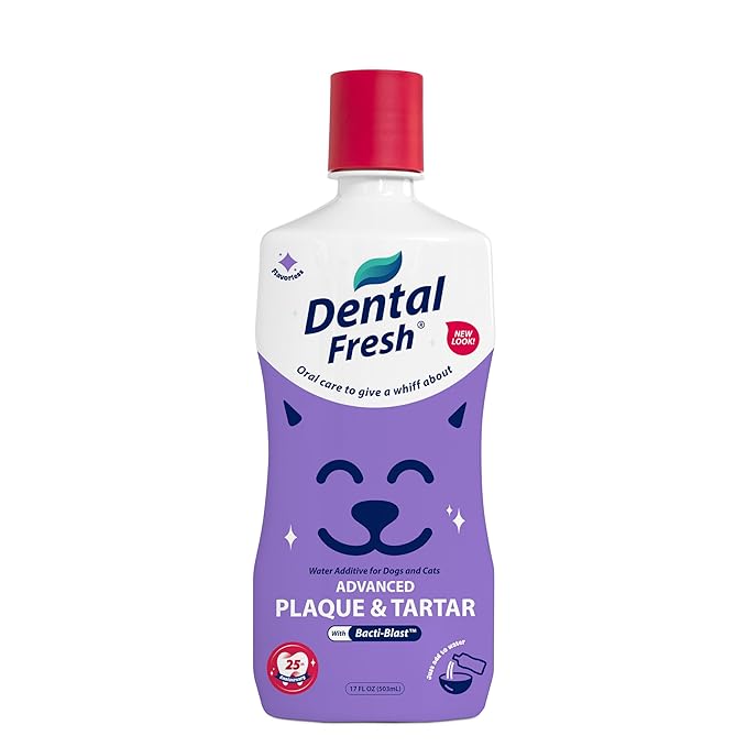 Dental Fresh Water Additive for Dogs and Cats, Advanced Formula, 17 Fl Oz, Plaque and Tartar Control