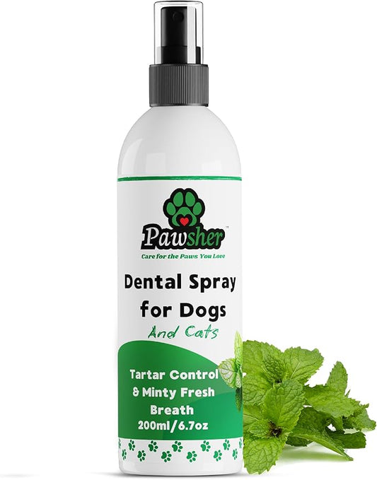 Dog Breath Freshener Spray 6.7 oz - Instant Fresh Breath for Cats & Dogs - Promotes Gum Health & Dental Care - Safe & Natural Ingredients Like Chamomile & Mint - Easy Dog Teeth Cleaning Spray