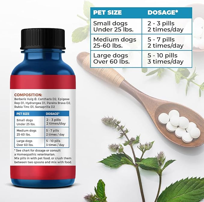 BestLife4Pets Dog UTI Kidney Support, Natural Urinary Tract Infection Treatment, Renal and Bladder Control Supplement, Easy to Use Pills 2 Pack