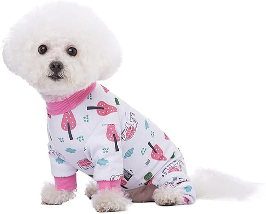 White Puppy Christmas Dog Clothes Pajamas for Small Medium Dogs Girl Boy,Funny Pet Cat Dog Shirts Costume Sweaters Pjs Onesie Shirt,Doggie Onesies Cat Pet Outfit Frenchie Clothes