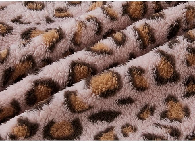 GreenJoy Leopard Print Dog Sweater – Stretchy Fleece Dog Turtleneck Sweatshirt for Puppies & Cats, Soft & Warm Pet Winter Clothes for Small, Medium & Large Dogs (Pink, Large)