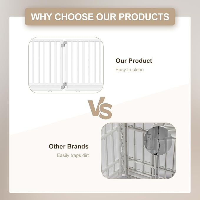 Pet Playpen with Door Dog Playpen Foldable Puppy Playpen for Puppies and Small Dogs 4-Panels Easy Assemble Easy Storing for Indoor and Outdoor, Garden Fence, Garden Border Fence (4 Panels)