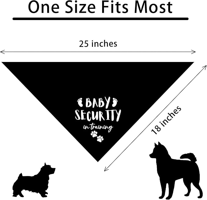 Baby Security in Training Black Dog Bandana Pet Scarf Pregnancy Announcement for Dogs Accessories Lovers Reveal Ideas
