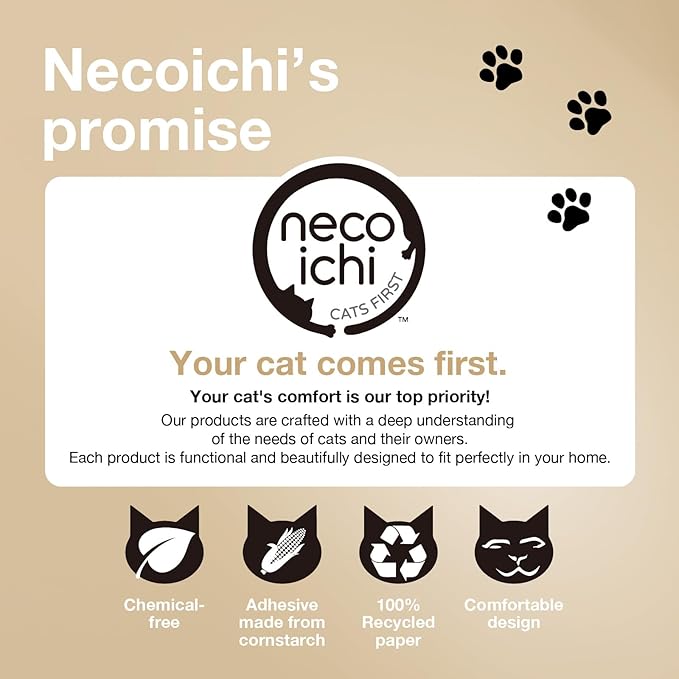 Necoichi Cat Scratcher Bowl for Indoor Cats - Cat Scratching Lounger with Reversible Usability and Extra Comfort for Lounge, Cardboard Bed Couch / (Regular, Dark Cherry)