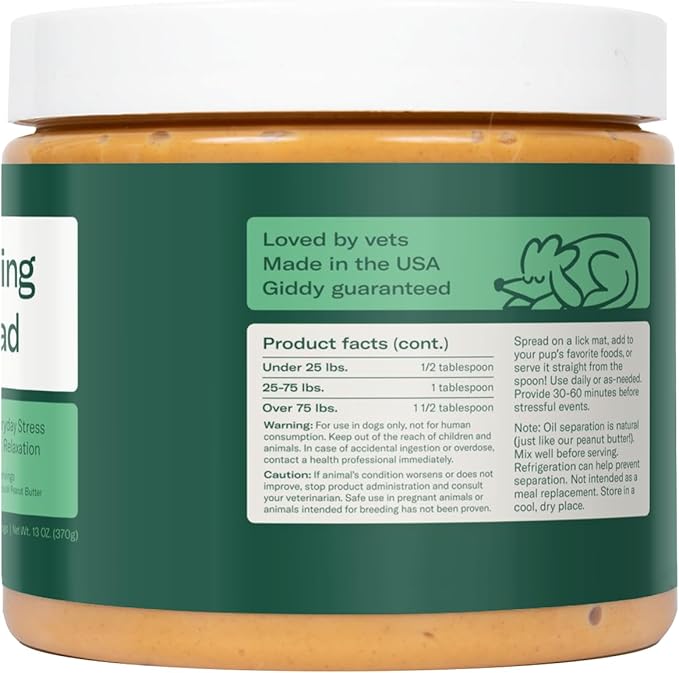 Reggie Calming Spread for Dogs with L-Theanine & Melatonin + Light Peach Lick Mat | Natural Peanut Butter Dog Anxiety Relief Bundle for Separation Anxiety, Thunderstorms, Travel & Stress | 30 Servings