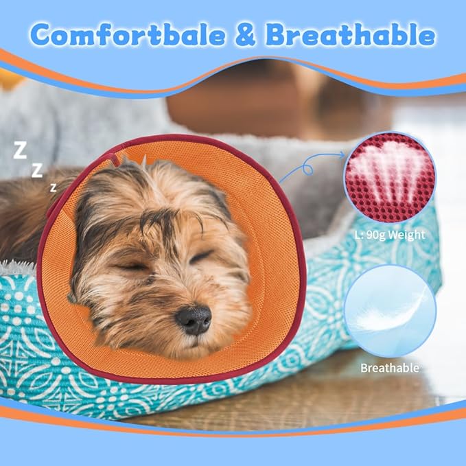 Inspack Soft Dog Cone Collar Alternative, E Cones for Small Dogs/Cat/Puppy to Stop Licking after Surgery, Comfortable All Paws Comfy Elizabethan Collars, Neuter Recovery Ecollars of Shame Alternatives