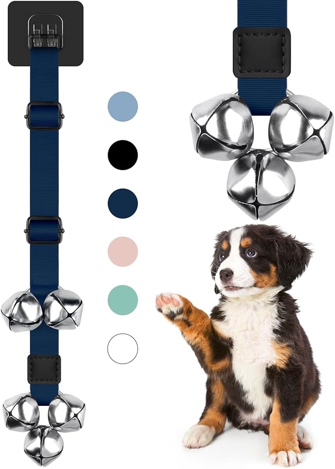 COOYOO Dog Doorbells, Adjustable Potty Training Dog Bells, Upgraded for Training Your Puppy The Easy Way, Premium Quality Housetraining Hanging Bell-5 Extra Large Loud 1.5 DoorBells