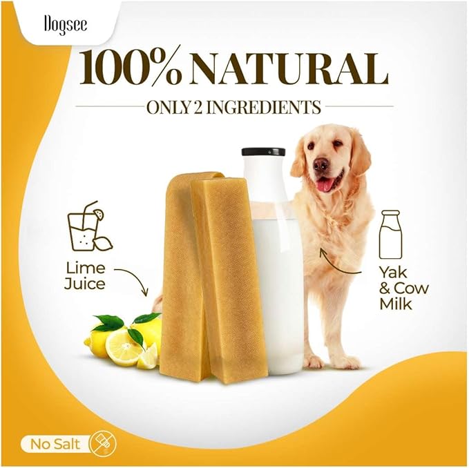 Dogsee Himalayan Yak Cheese Dog Chews with Turmeric/Curcumin (Small - 5 Chews) | Dog Treats Healthy | Hip & Joint Health Support for Dogs | Long Lasting Dental Treats