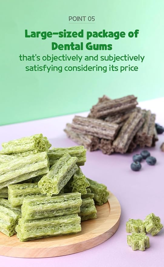 SSOMDALPET Chap Chap Dental Gum for Dogs, 30 Chews | Soft & Chewy, Dental Care Treat, Large Pack, Joint & Bone, Eye & Skin, Gut & Probiotics Options (30 Count, Eye & Skin (Blueberry/Purple))