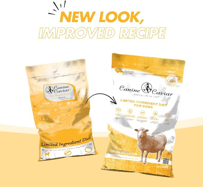 Canine Caviar - Open Meadow: Lamb & Pearl Millet Alkaline Dry Dog Food, Limited Ingredients, Gluten-Free, Based on Science & Research, Veterinary Alternative Diet (22 Pound Bag)