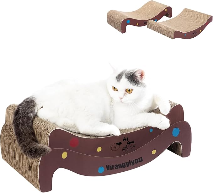 Cat Scratcher Cardboard Scratch Pad for Cats Infinity Scratchers for Indoor Cats Kitten Scratching Post as Beds Board & Furniture Reversible Couch