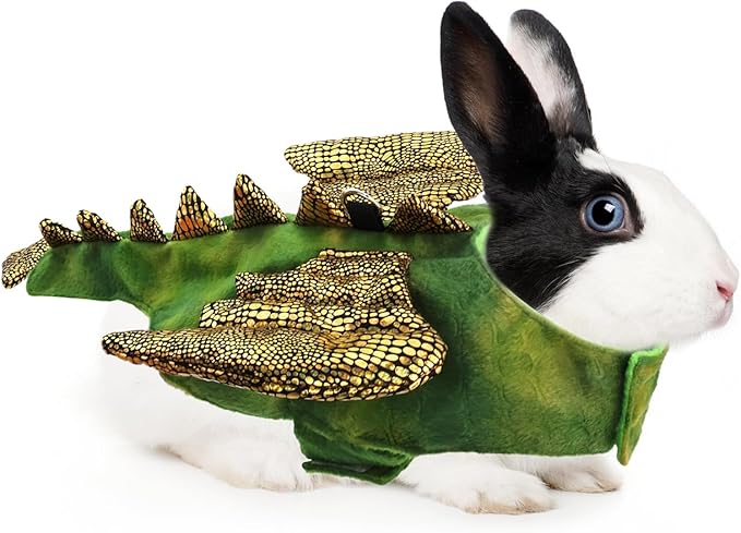 NACOCO Halloween Small Puppy Costume - Pet Dinosaur Cosplay Rabbit Outfit Kitten Animal Bunny Puppy Small Dog Cat Cute Clothes for 4Ib Rabbit Clothes (Green, S)