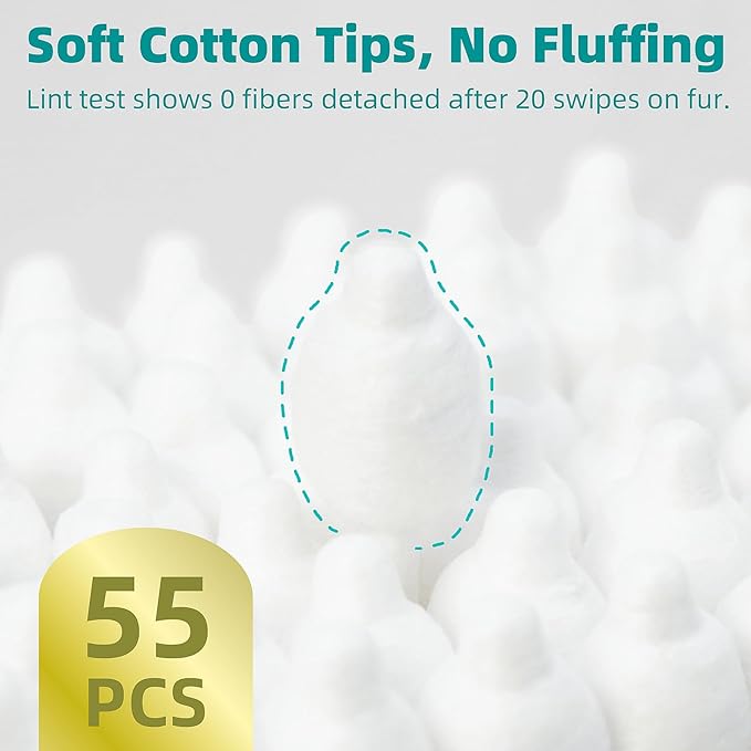 [2-Pack Dog Ear Cleaning Cotton Swabs, More Reliable, Safer to Care for Pet Ears, Prevent Accidental Injuries, Suitable for Medium and Large Dogs, Dog Ear Cleaning Kit, L Size, 110 PCS