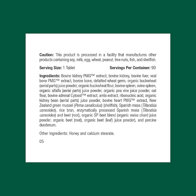 Standard Process Inc. Feline Renal Support - Cat Supplement to Support Kidney & Urinary Health, Cat Supplies with Whole-Food Based Ingredients, Feline Supplement to Aid Kidney Function - 90 Tablets