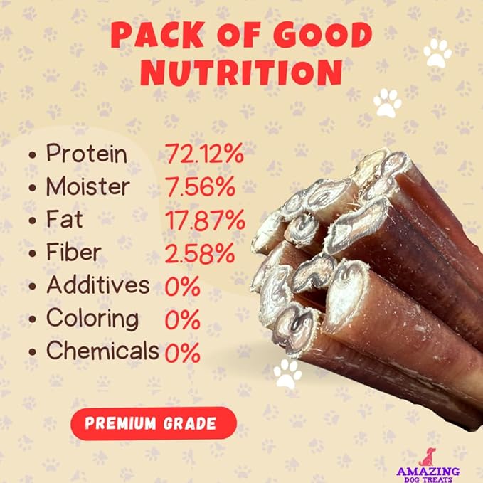 Amazing Dog Treats - 6 Inch Medium Size Bully Sticks (100 Count) - Bulk Bully Sticks for Dogs - No Hide Bully Stick Dog Bones