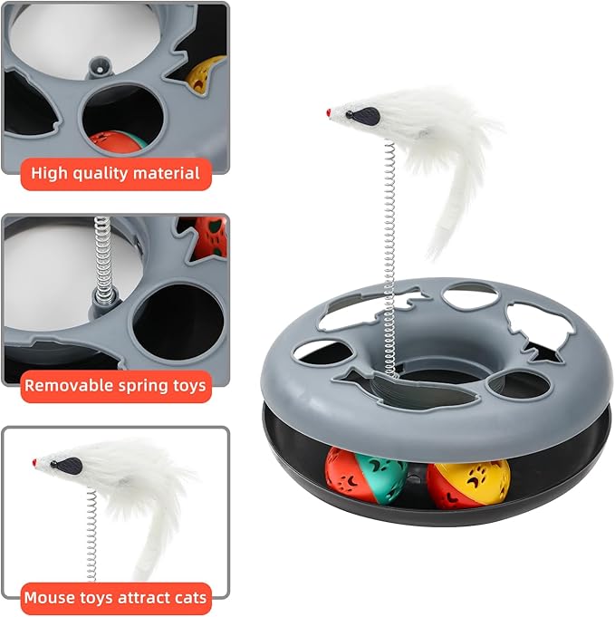 Cat Tunnel, Indoor Cat Toy, Roller Track Cat Toy, Collapsible S-Shaped Play Tube, 10.5 Inch Diameter Maze Cats House for Cats, Puppies, Rabbits, Ferrets Set