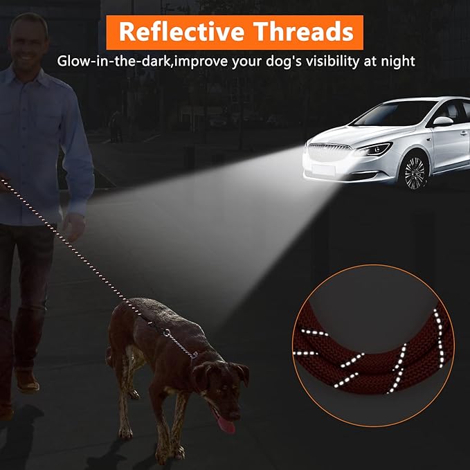 NTR 3FT Heavy Duty Dog Leash with Swivel Lockable Hook and Comfortable Padded Handle, Red Rope Dog Leash for Small Medium Large Dogs Training, Playing, Camping, or Backyard