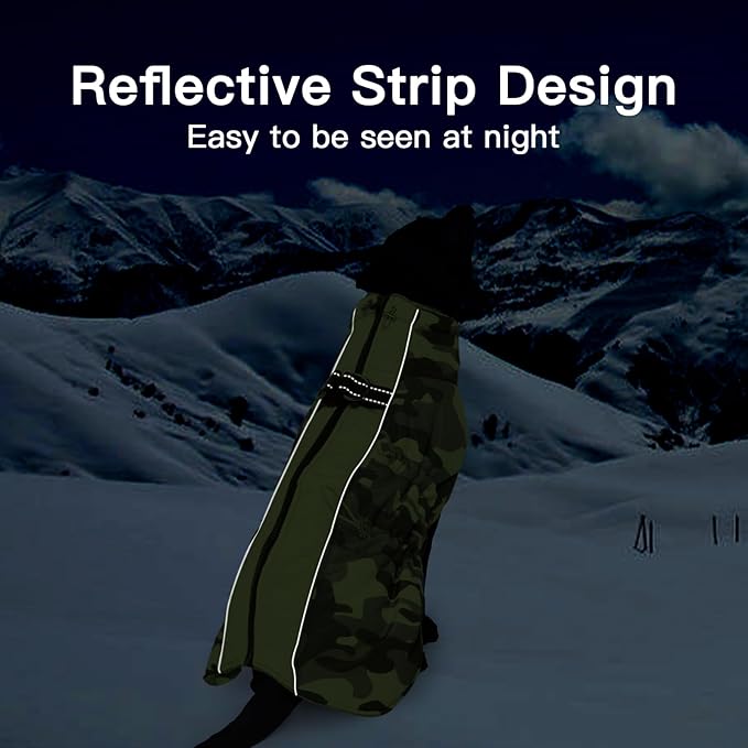 Medium Dog Coat Dog Winter Jacket,Warm Zip Up Snowsuit Dog Harness Vest Reflective Water-Resistant Dog Coat Dog Snow Jacket for Medium Dogs Jack Russell, Mini Schnauzer, Camouflage