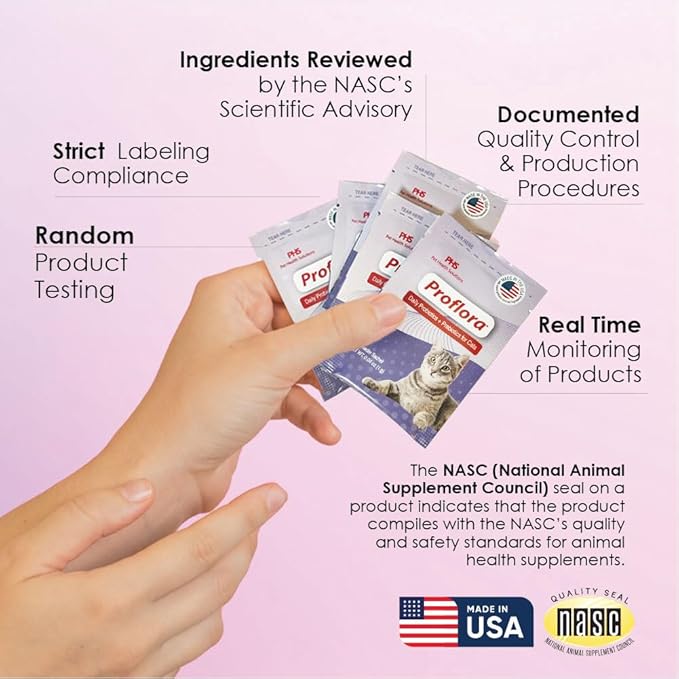 Probiotics for Cats-Complete Gut Health & Immune Support. Easy to Use Digestive Multi-Strain Probiotics. Easier Diet Transitions, Healthier Skin & Coat & Helps Treat Diarrhea. 30 Packets.