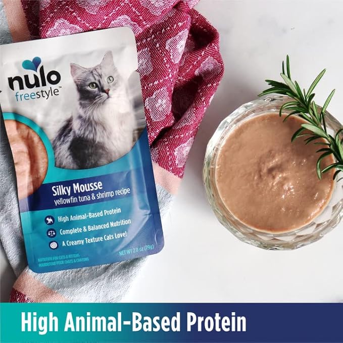Nulo Freestyle Wet Cat Food 24 Pack Mousse, Smooth As Silk Texture with High Animal-Based Protein for Complete and Balanced Nutrition Your Kitten to Senior Cat Will Crave