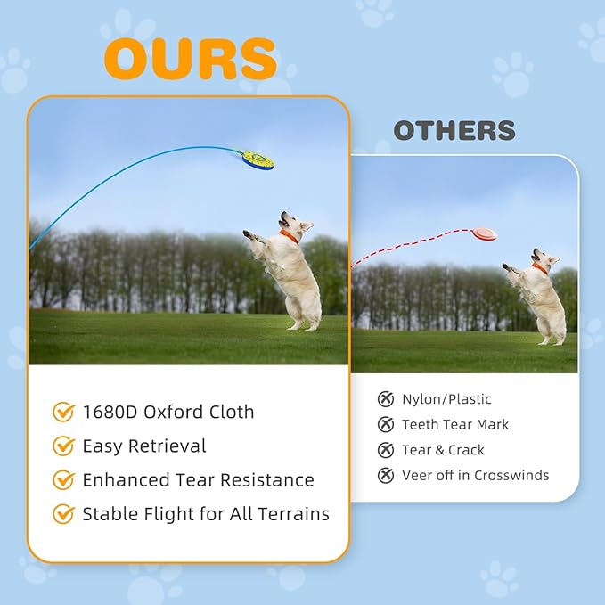 Nobleza 2 Pack Dog Flying Disc, Floatable Dog Disc Toy for Long-Distance Flies and Floats, Lightweight Soft Flying Discs Toy for Medium Large Dogs to Fetch & Catch, Blue & Yellow