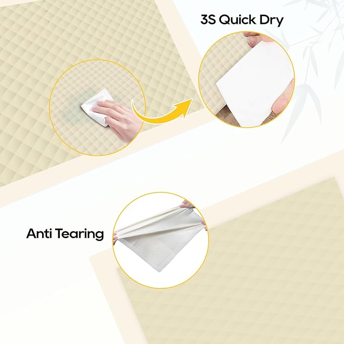 Puppy Pads 30 Count Small 22x22in Bamboo Training Pads Deodorizing Leakproof Quick Drying Dog Pee Pads Super Absorbent Disposable Pee Pads for Dogs Puppies, Doggie, Cats, Rabbits