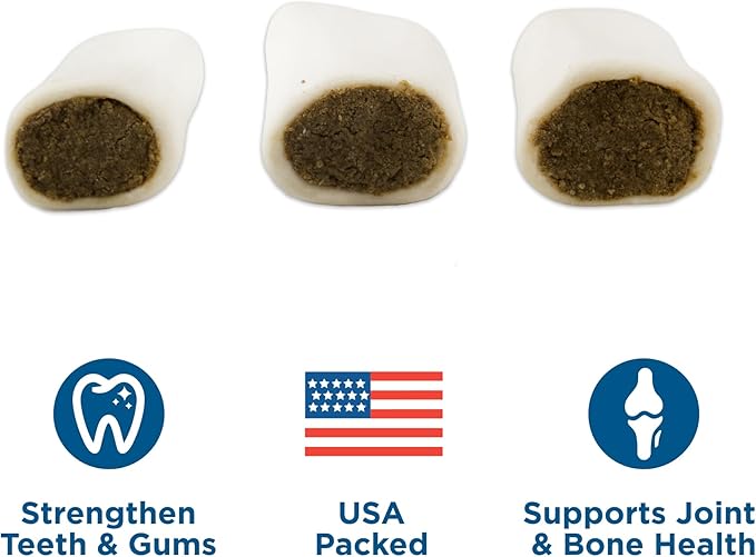 Best Bully Sticks Chicken and Apple Filled Bones - 3-4 Inch 5 Count (Pack of 1) - Long Lasting, Refillable Stuffed Dog Bone Treats for Dogs