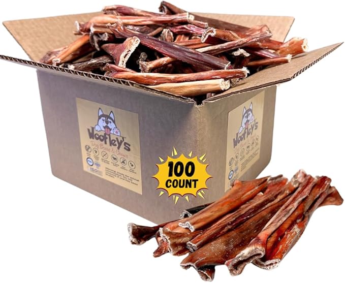 Woofley's - Esophagus Stick (100 Count)- Gullet Sticks for Dogs - Safe Jerky Dog Chews -Easily Digestible Dog Jerky Bully Sticks