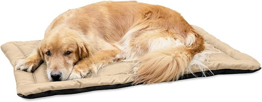 K9 Ballistics Tough Ripstop Dog Crate Pad - Durable, Machine Washable Kennel & Travel Mat for Large Dogs, 41 x 27 Fits 42" Wire Crates, Sandstone