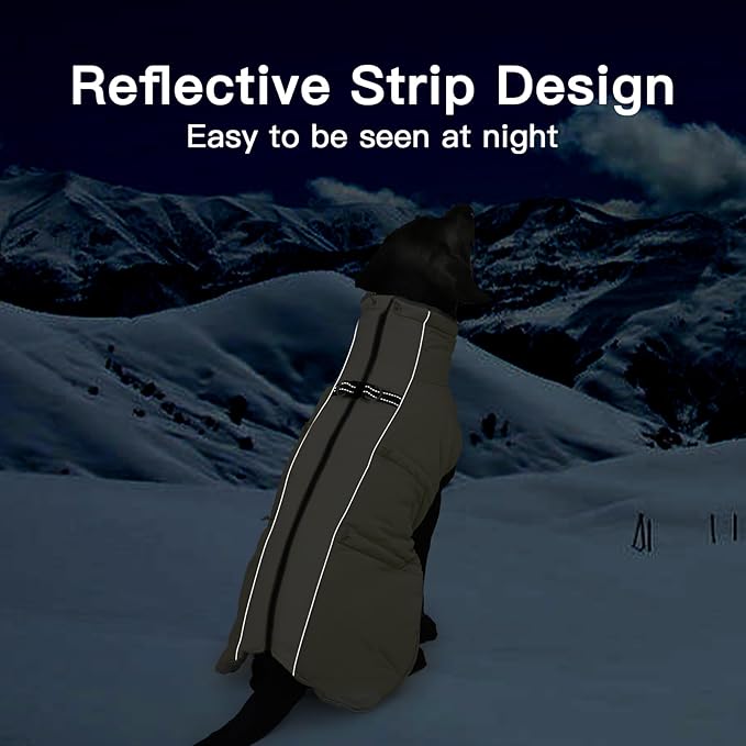 Dog Coat for Large Dogs, Dog Winter Jacket-X Large Warm Zip Up Snowsuit Dog Harness Vest Reflective Water-Resistant Dog Coat Dog Snow Jacket for Large Dogs Beagle, Corgi, Apricot