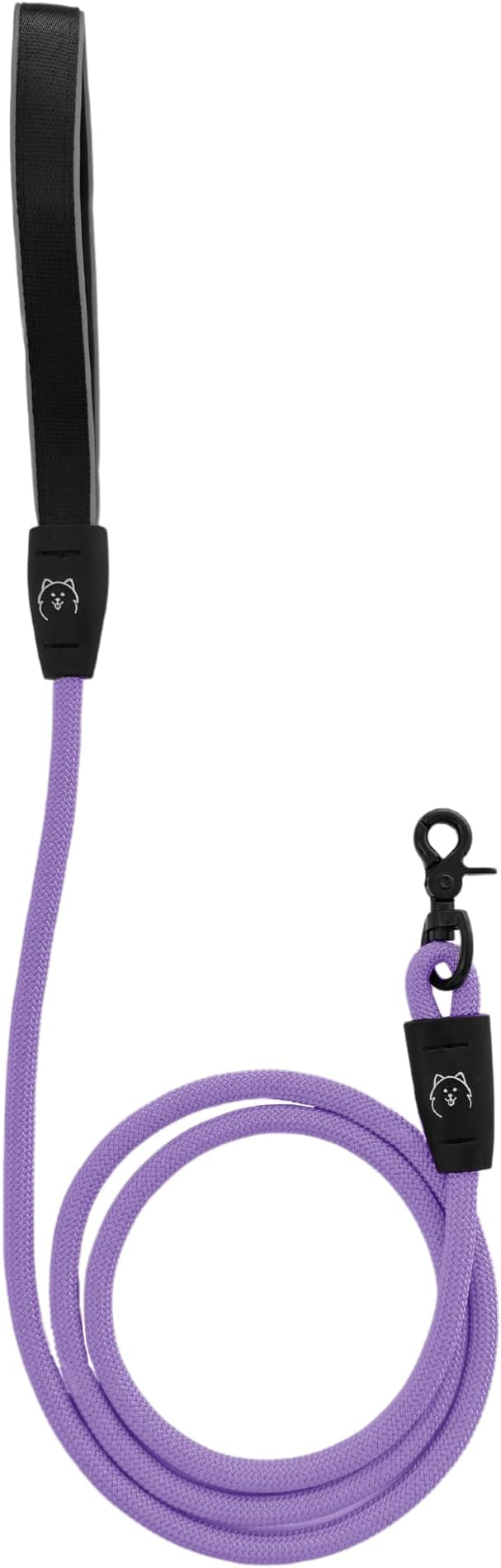 ShawnCo Basecamp Rope Dog Leash- Premium, Durable Pet Leash with Soft Neoprene Padded, Reflective Handle for Small, Medium and Large Dogs (ICY Lilac, 6 Feet)
