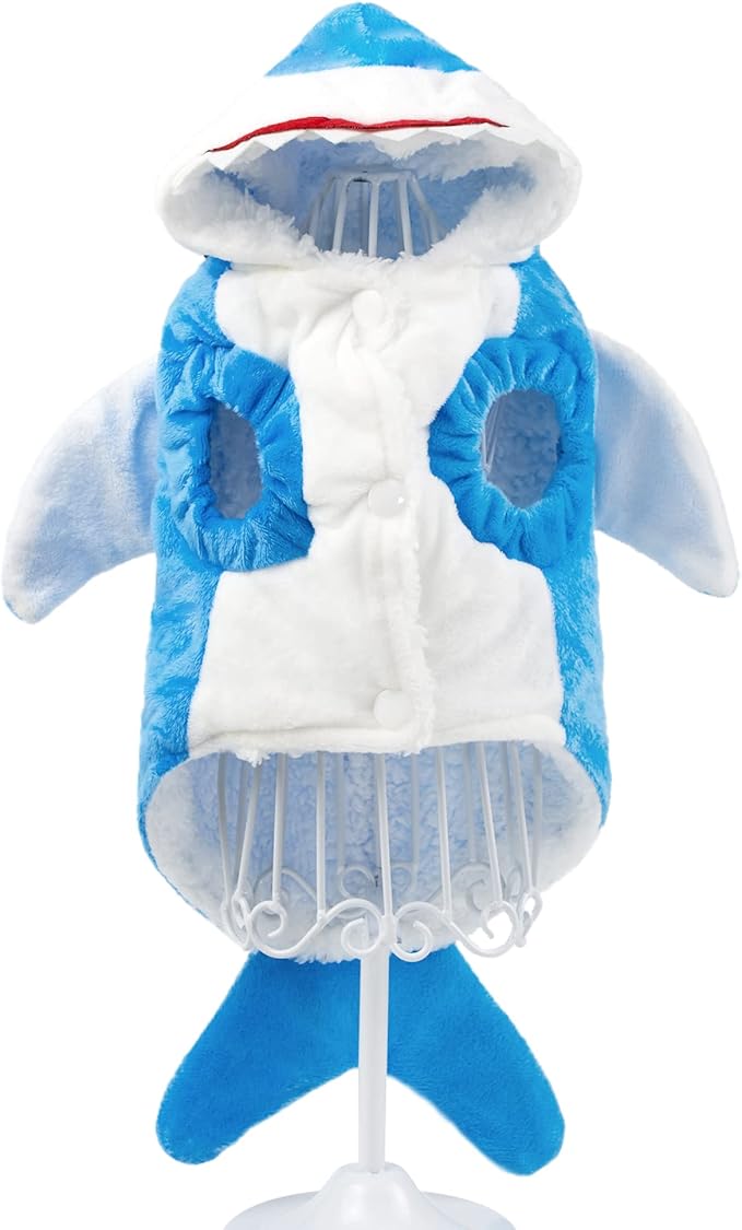 NACOCO Pet Shark Costume Clothes, Cute Christmas Dog Apparel Outfit for Large Dogs, Fall and Winter (Blue, 3XL)