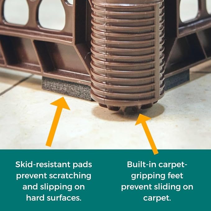 MyPet Extra Wide Dog Gate with Small Pet Door. 38.5” to 103.5" Wide. Cat Gate for Doorway. Made in USA. 26" Tall, Brown