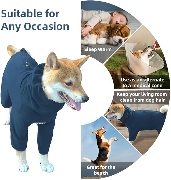 Dog Pajamas for Large Dogs,Extra Large Stretch, Suitable for Adult, Medium-Sized Dogs, Large Pet Jumpsuit Four-Legged Dog Clothes, Pet Clothing. (Blue, 3XL)