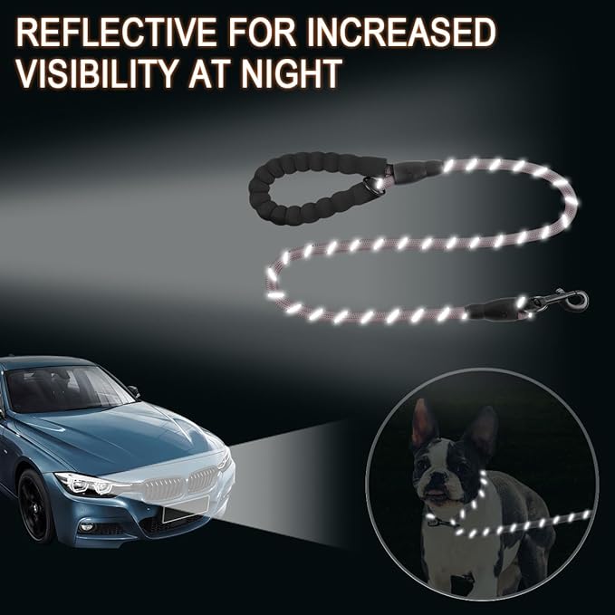 BARKBAY Dog Leashes for Large Dogs Heavy Duty Dog Leash 4/5/6 FT with Comfortable Padded Handle and Highly Reflective Threads for Medium Large Dogs Walking Training Running (4FT-1/2,Baby Pink)