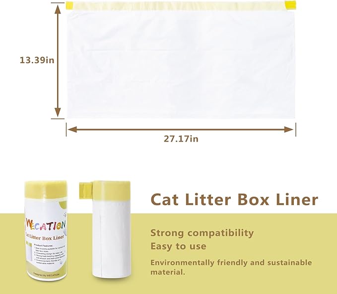 120 Count Cat Litter Box Liners, Only Compatible with Neakasa and PetPivot Self-cleaning Cat Litter Box