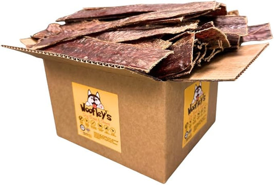 Woofley's - 10-12 Inch Esophagus Jerky (50 Count) - Gullet Sticks for Dogs - Safe Jerky Dog Chews -Easily Digestible Bully Sticks