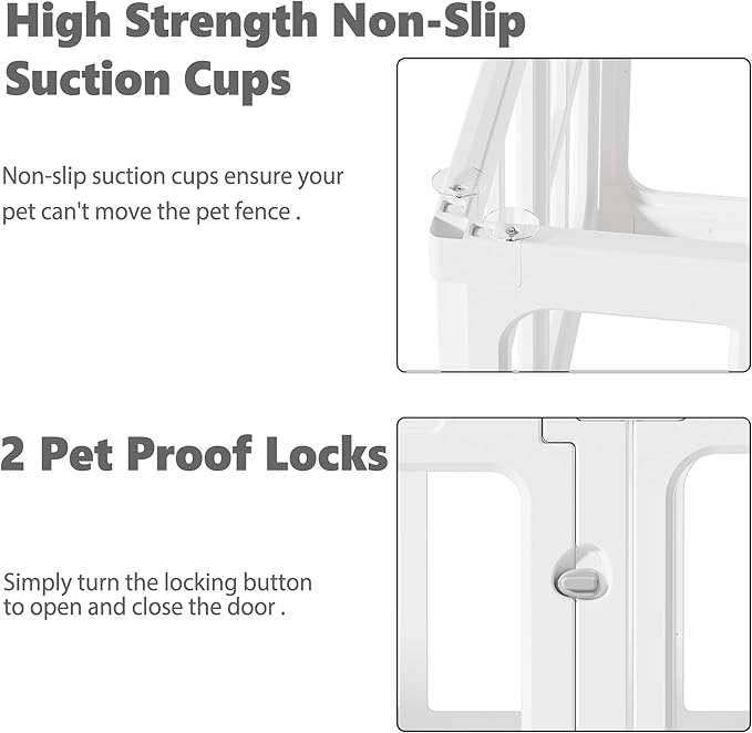 Clear Acrylic Dog Playpen with Door, for Puppy Rabbit Transparent Pet Pen, Dog Playpen Indoor, Dog Fence, Easy Assemble & Cleaning Dog Pen for Small & Medium Dogs (23.6“ Height, 10PCS)