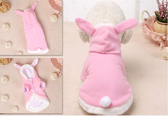 Easter Bunny Dog Costume Puppy Hoodies Dog Clothes pet Suit for Small Dogs Cats (Color : Pink, Size : XL)